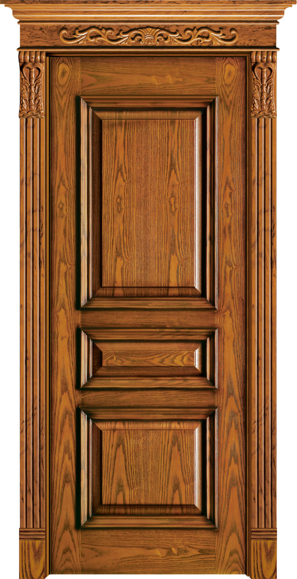 定制入户门室内门 原木实木 红橡胡桃樱桃花梨水曲柳 双开 半封闭