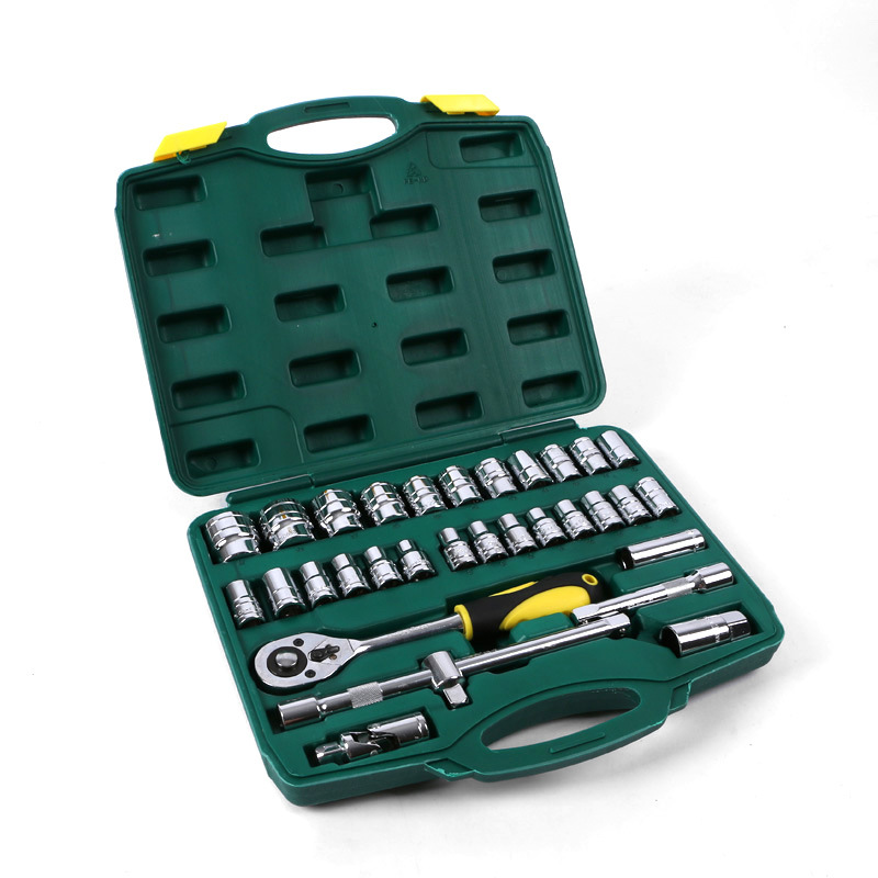 胜克工具双鱼32件套筒扳手 家用维修套筒 工具套装32件套筒组套