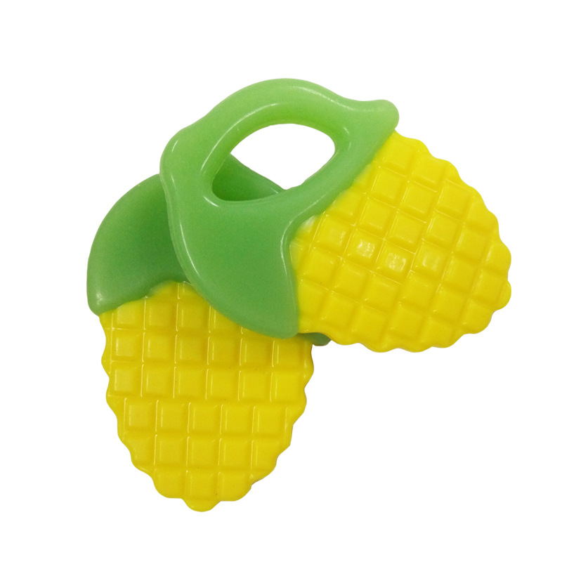 母婴用品厂家直销 婴儿双色硅胶牙胶 儿童磨牙硅胶玩具 菠萝牙胶