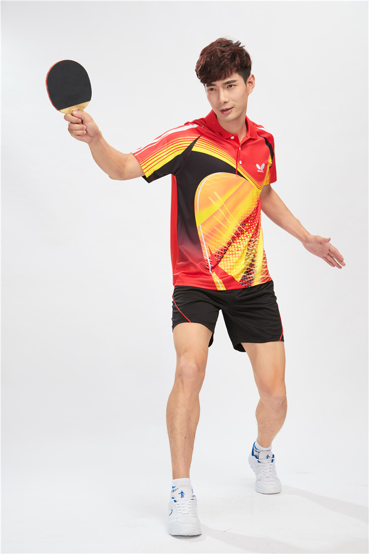新品乒乓球服夏季情侣短袖上衣男女款速干乒乓球运动球服3829