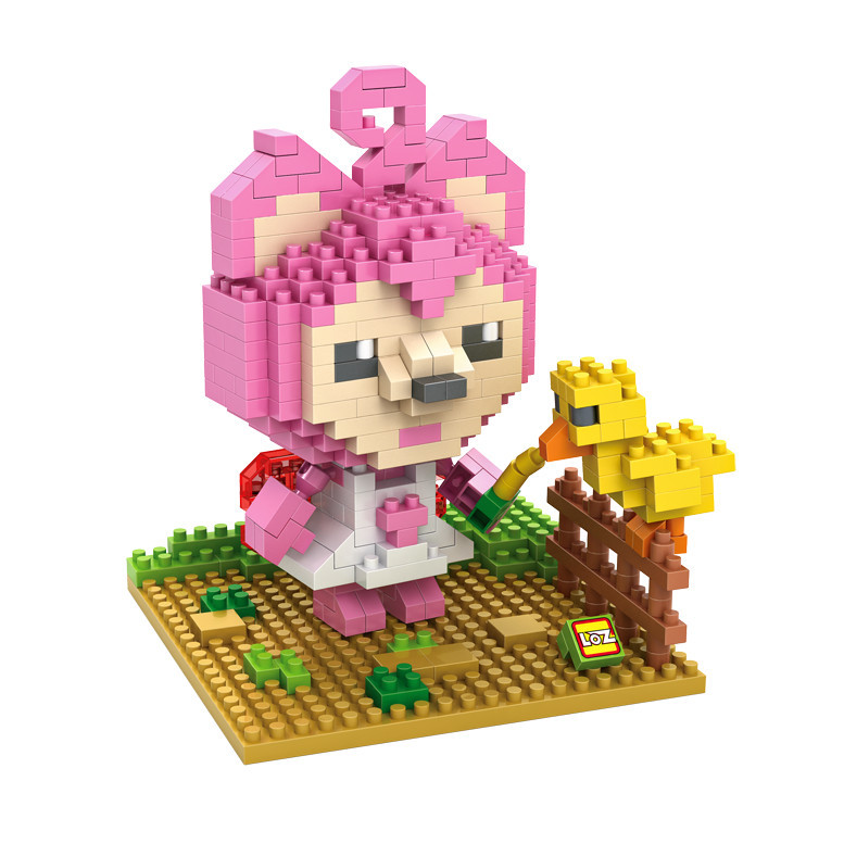 俐智loz钻石小颗粒积木 塑料拼装玩具 狐狸和桃子系列 9491 狐狸