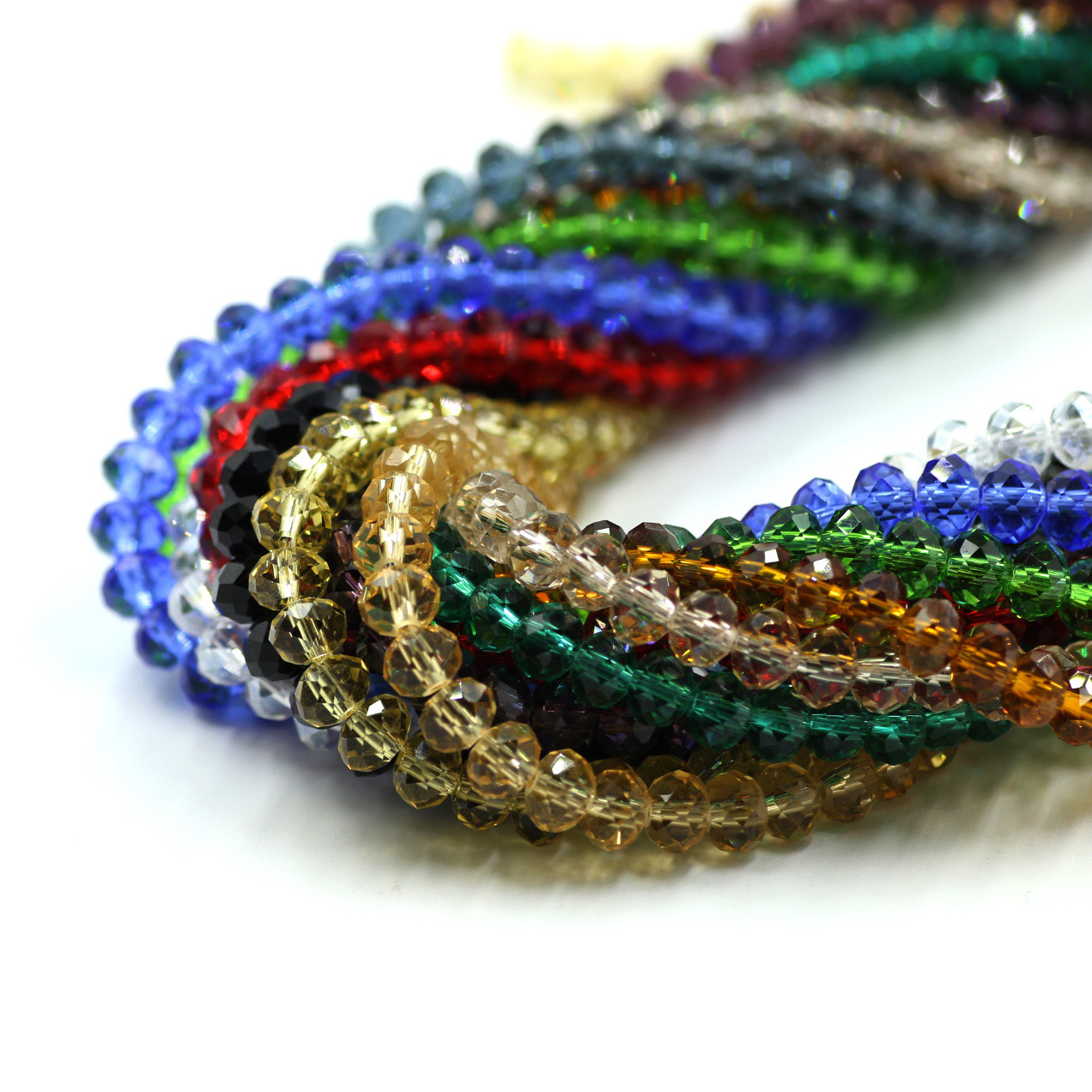 6mm水晶扁珠 厂家直供玻璃珠子 琉璃珠手链 串珠 配件diy珠子