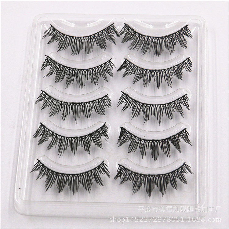 Multi-Layer Thick False Eyelashes Handmade Five Pairs Natural Long Eyelash New Nude Makeup Eyelashes Wholesale