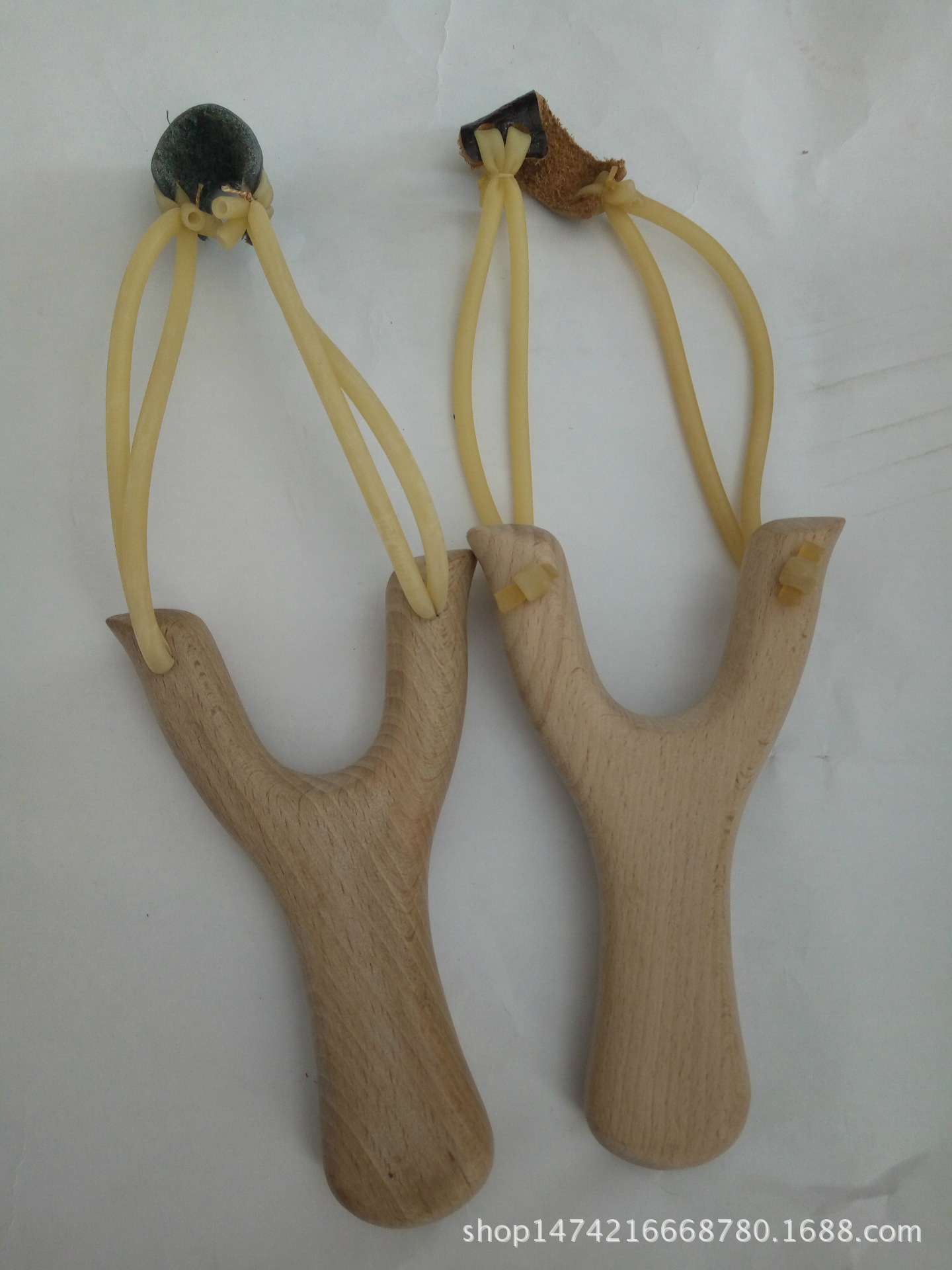 弹弓传统白榉木纯木木质木弹弓儿童玩具不锈钢快压弹弓扁皮筋