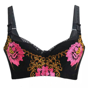 大花刺绣精美聚拢收副乳调整型文胸薄杯大码软骨内衣品质专柜批发