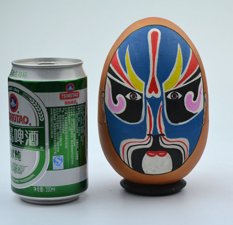 套娃 创意套娃 儿童玩具 蛋形 京剧脸谱 图案 手工绘制 蛋5层