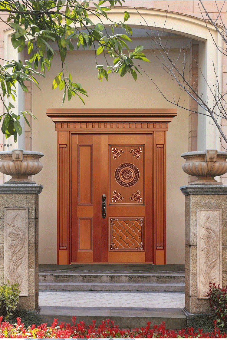 厂家直销专业定制别墅铜门子母门对开门进户防盗门