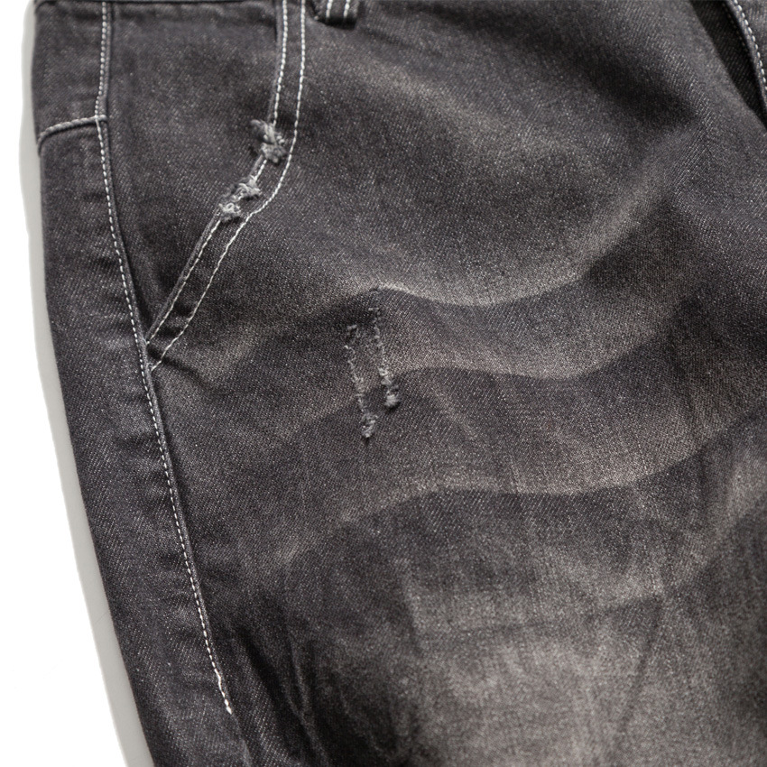 原创新款日系街头潮流个性闪电纹牛仔裤青年