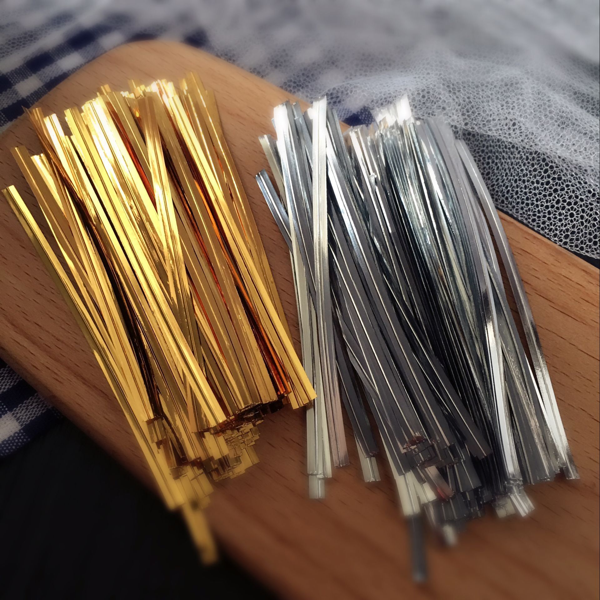 400码金色扎带捆扎线批发金银扎线铁丝鲜花包装封口花束礼品包装