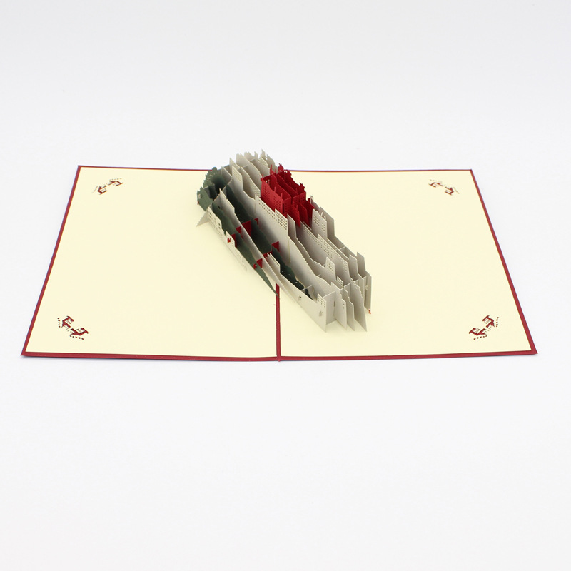 创意立体贺卡剪纸雕刻厂家旅游纪念节日生日礼品布达拉宫一件代发
