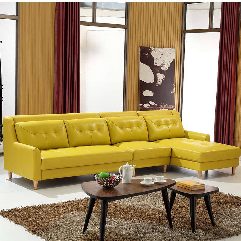 现代简约家具真皮沙发头层牛皮转角组合客厅小户型贵妃组合沙发