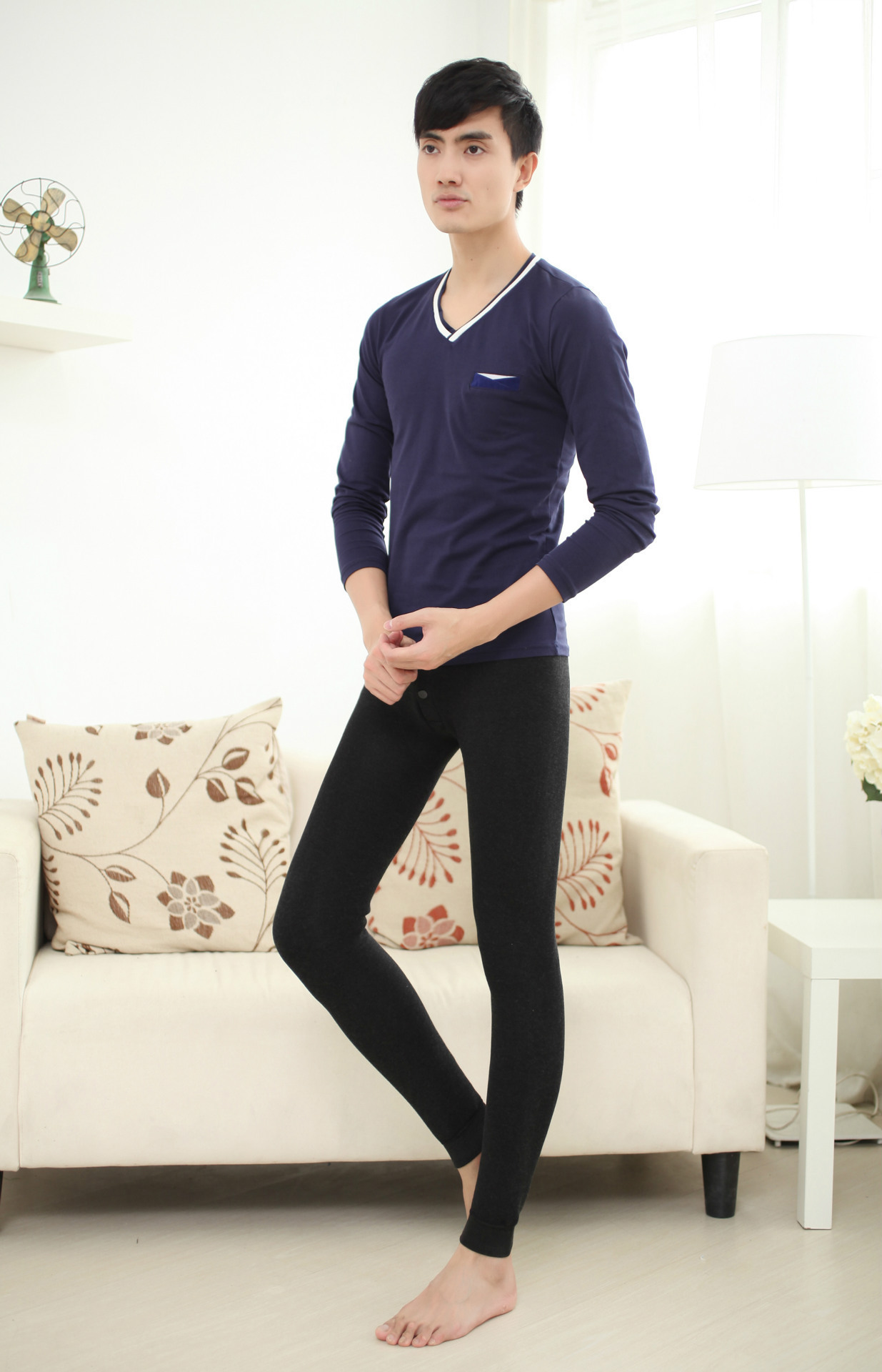 厂家直销**男士时尚秋裤批发秋冬贴身款大码衬裤涤棉打底裤男