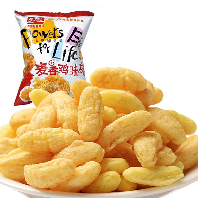 盼盼麦香鸡味块 膨化办公休闲美味零食品 整箱105gx32包包邮