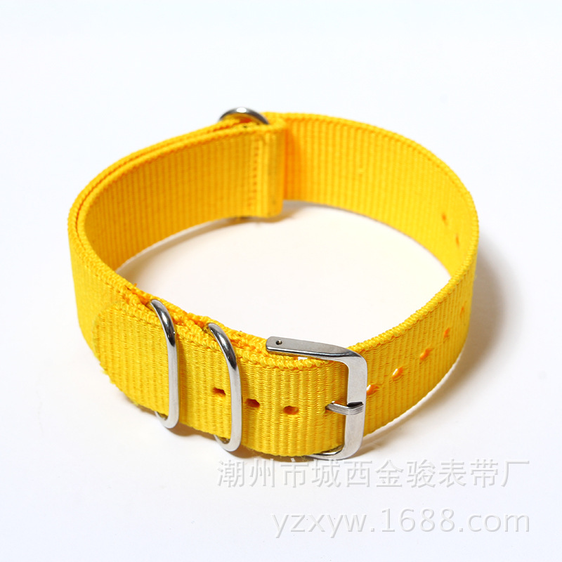 Strap Solid Color Striped Nylon Strap Watch Strap Rigid Pin Buckle Nylon Ribbon Wholesale