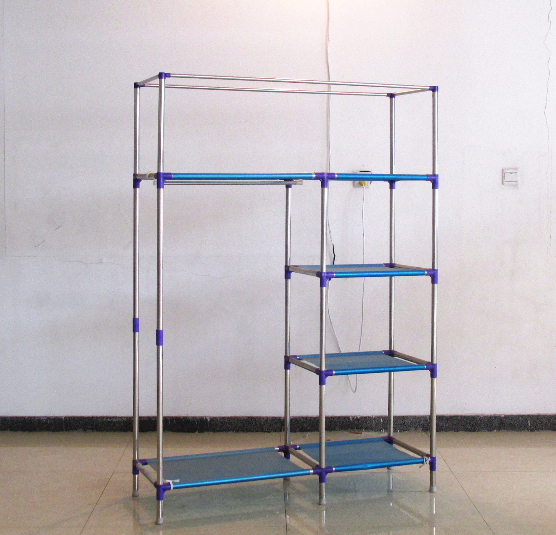 产品升级 不锈钢25圆管树脂网版布衣橱 结实耐用称重300斤无负担