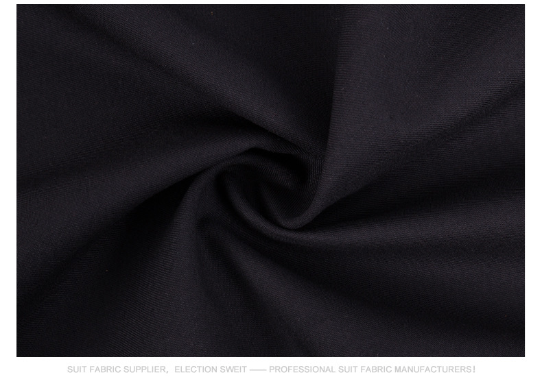 现货供应tr西装西服面料纯黑色涤棉混纺交织时装休闲服用布