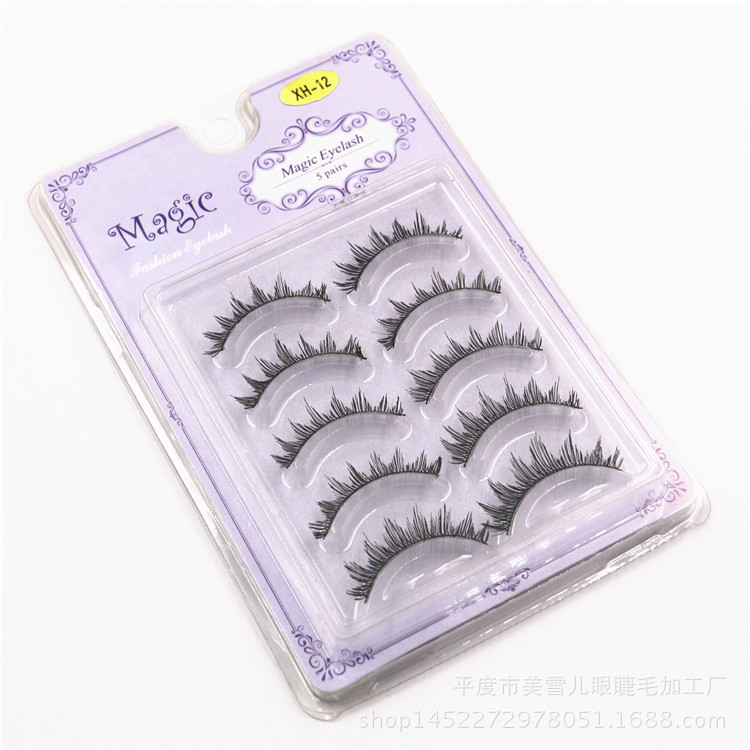 Multi-Layer Thick False Eyelashes Handmade Five Pairs Natural Long Eyelash New Nude Makeup Eyelashes Wholesale