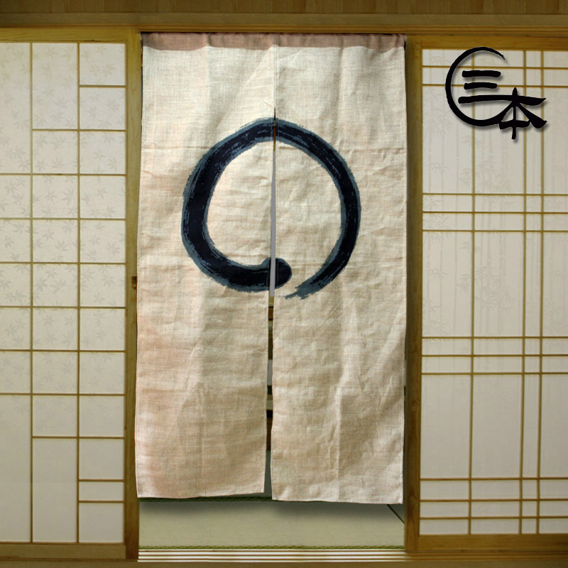 寿司店门帘日式布帘料理厨房帘日韩料理店门窗帘粗麻门帘墨圈定制