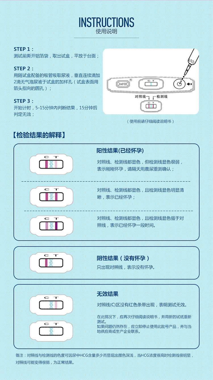 大卫早孕试卡验孕棒试孕纸试盒测孕笔查怀孕正品批发成人性用品
