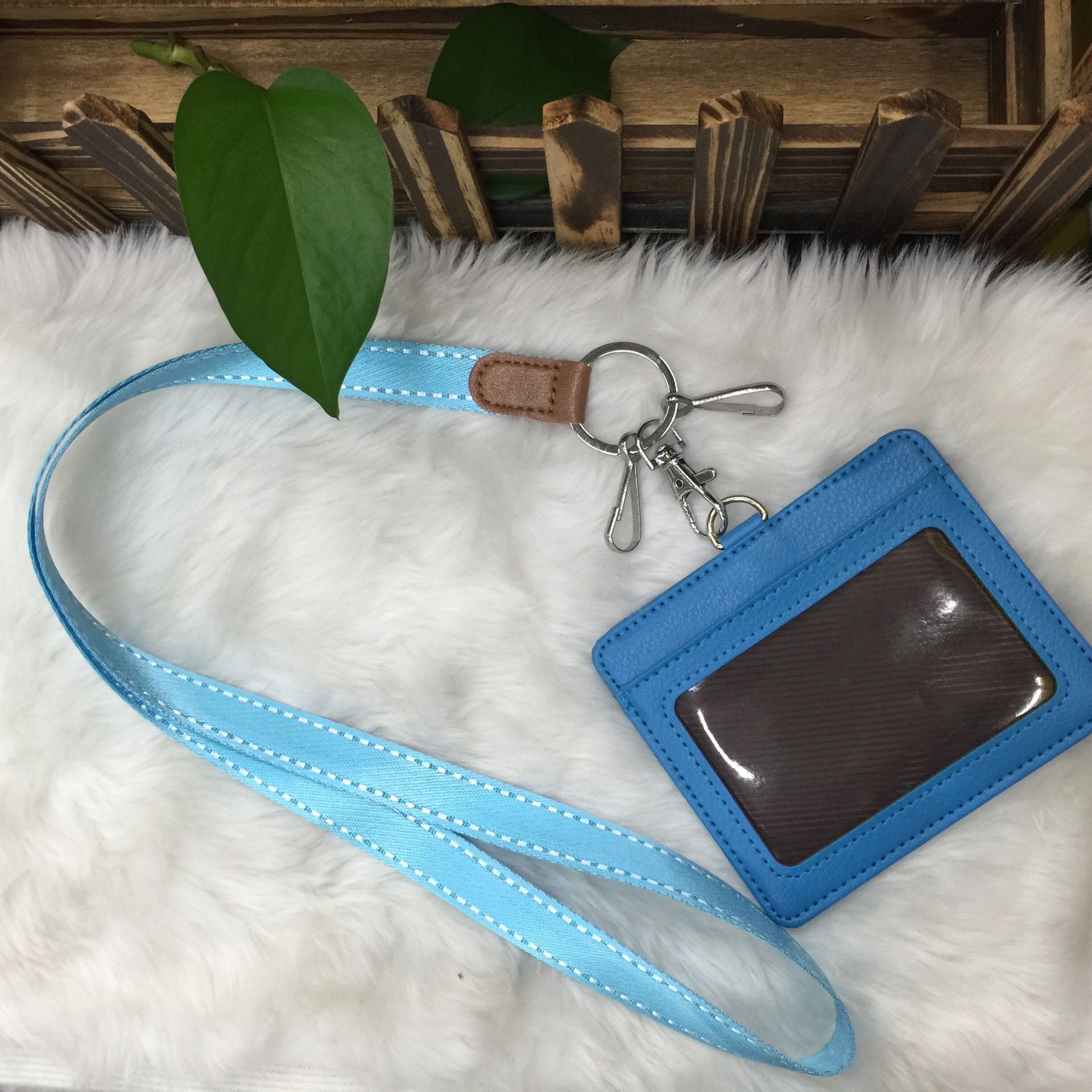 【高档证件卡套挂绳 胸牌套多卡位卡包 ic卡套真皮横款】价格,批发,供