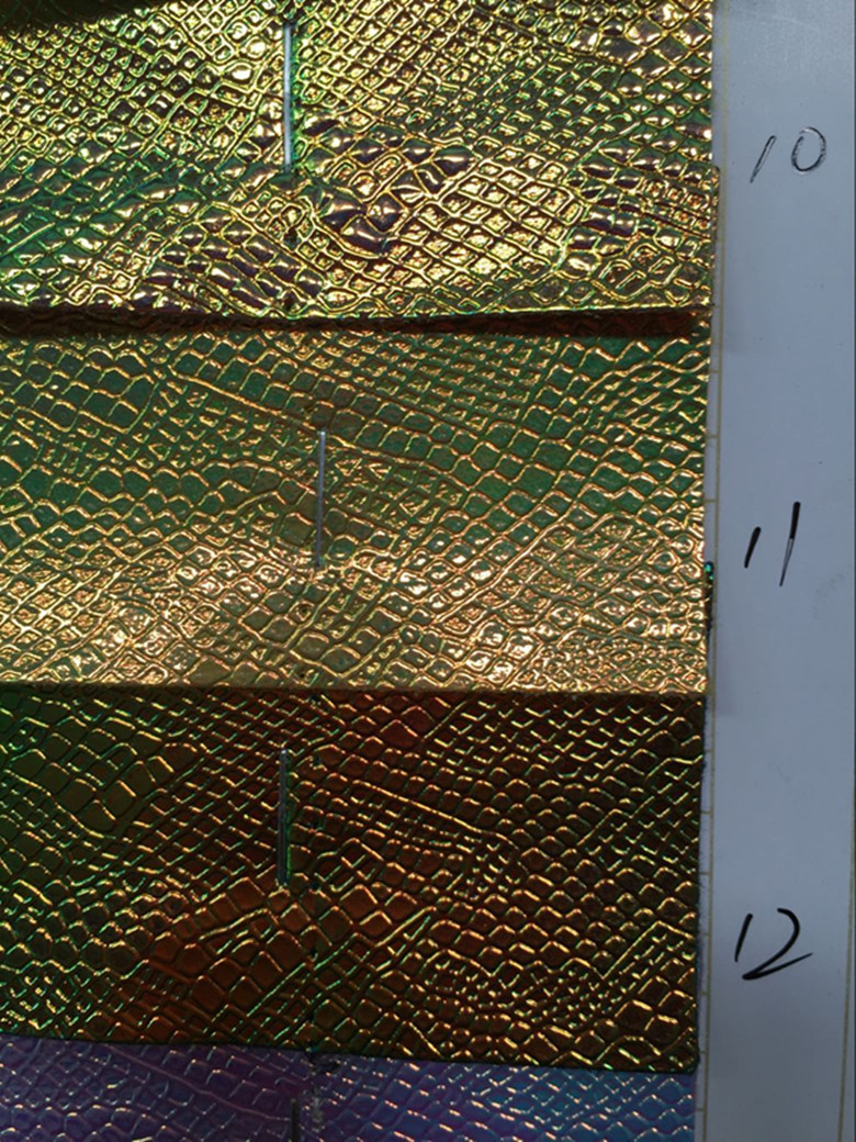 厂家直销 pu皮革面料镭射幻彩龙纹适用手