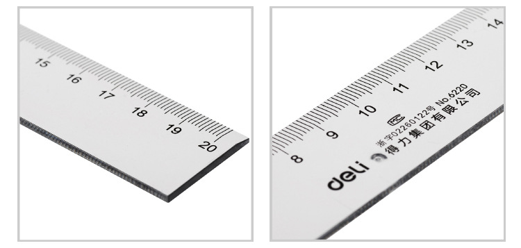 学生文具批发得力6220直尺20cm透明直尺学习办公用直尺20厘米尺子