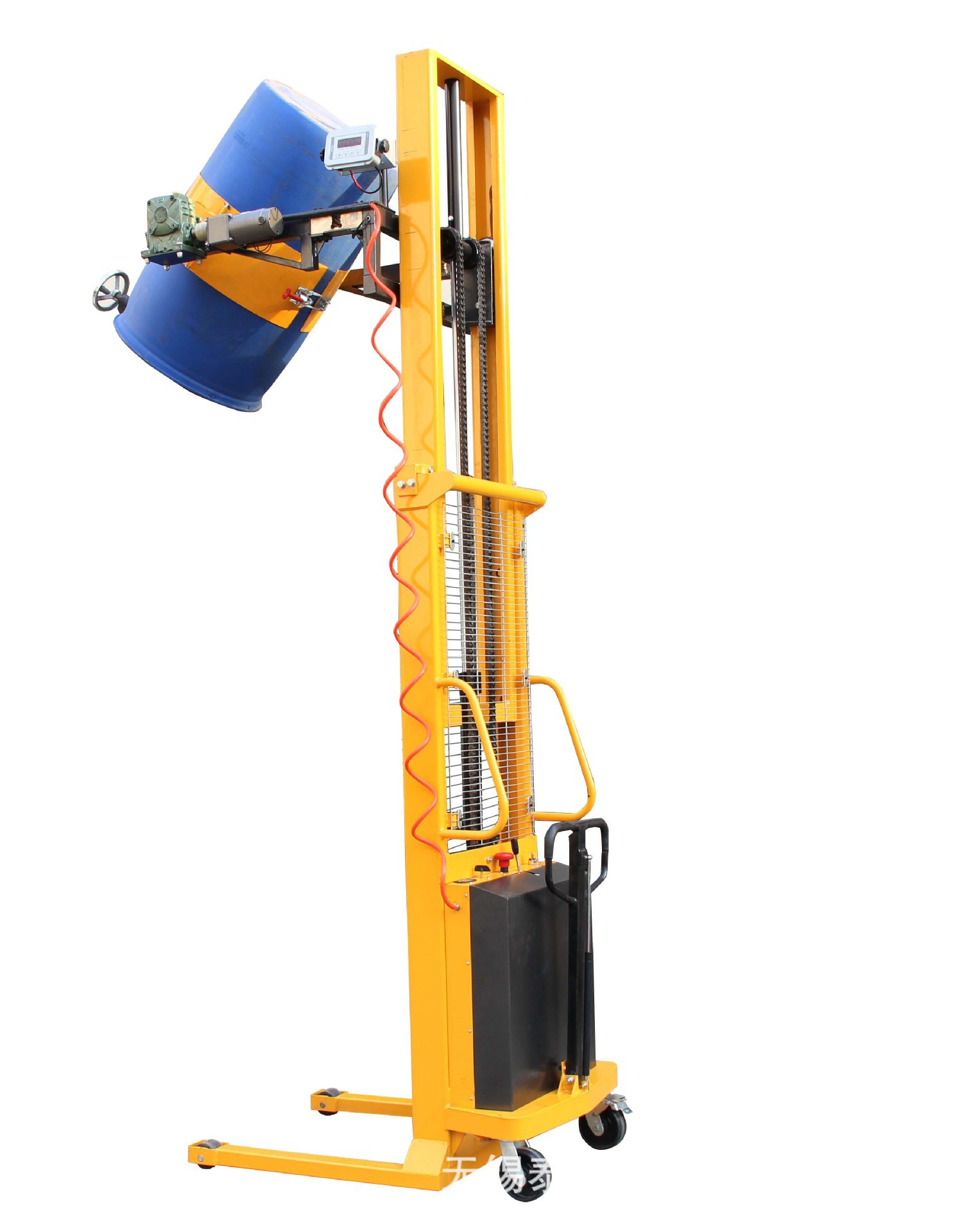 [直销] 抱箍式 带称 翻转油桶yl450a-1电动油桶翻转车