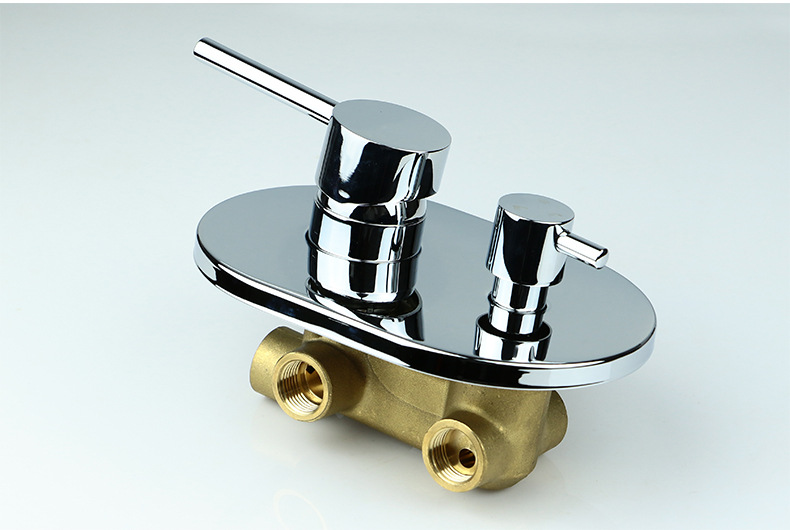 全铜暗装淋浴 椭圆形入墙式混水阀 三功能暗装开关