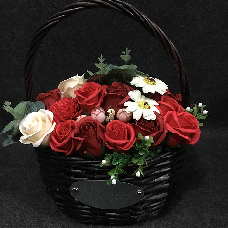 香皂花玫瑰礼盒 创意手工肥皂花圣诞节 情人节礼品花篮鲜花资.