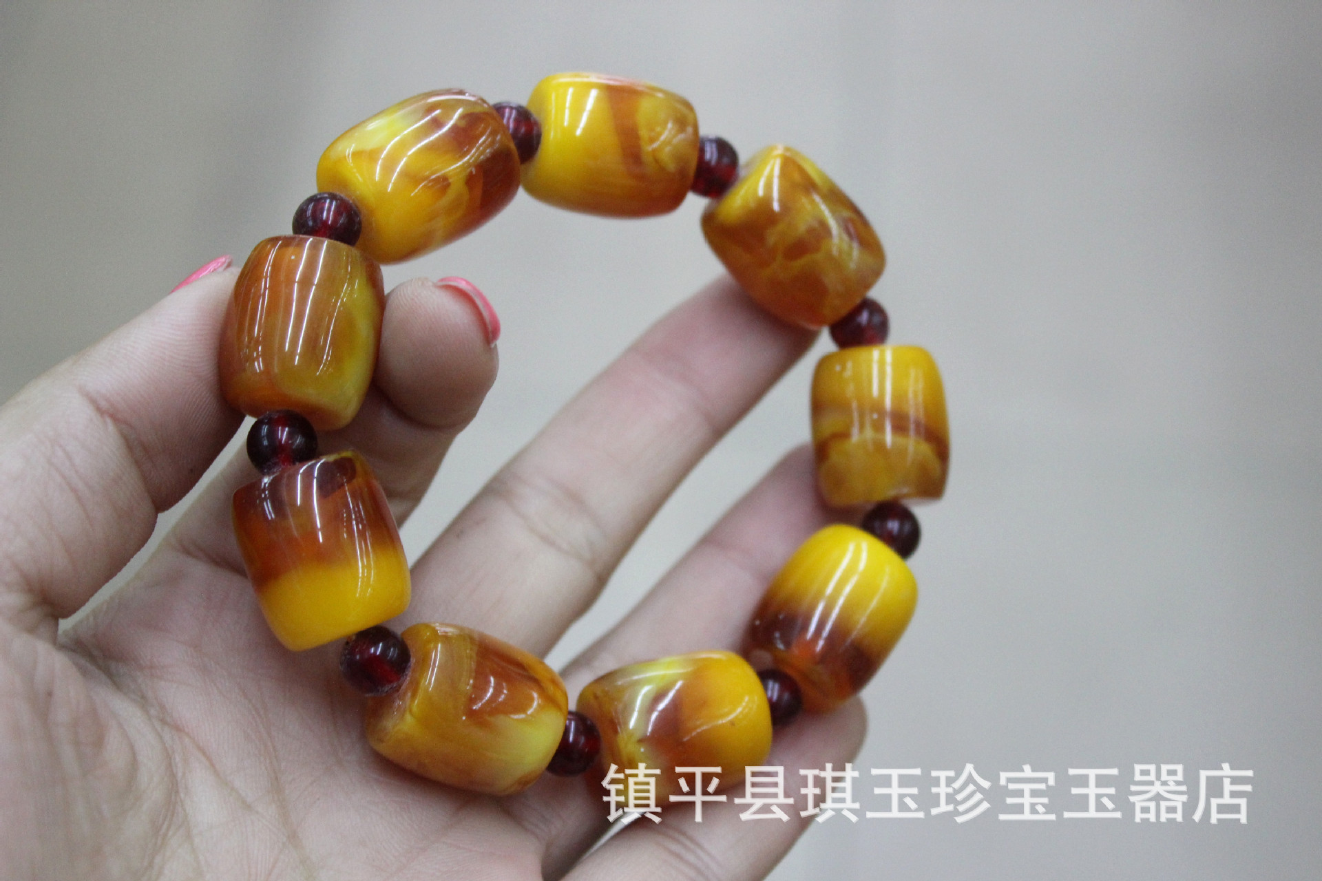 琪玉珍宝 二代蜜蜡手串 波罗的海鼓株男士佩戴 高端大气