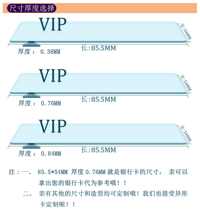 pvc卡的常规尺寸