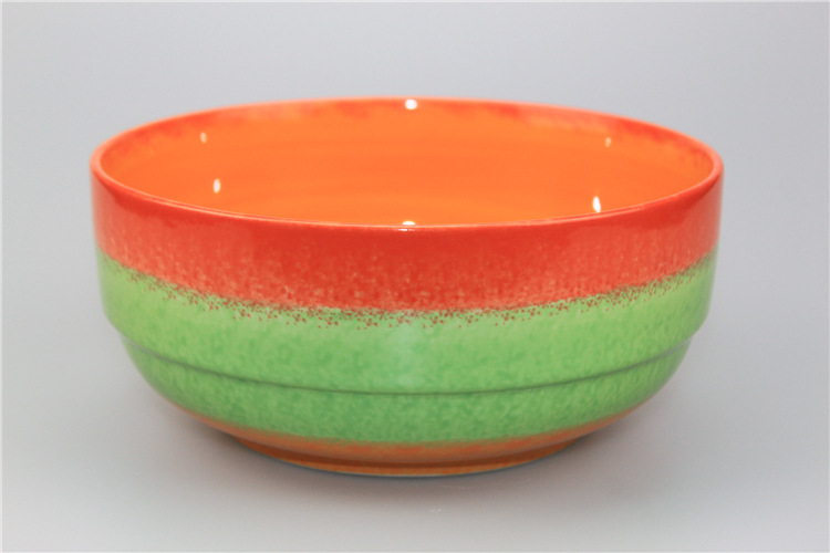 紫宸陶瓷14绿色釉养生瓷餐具7寸韩式碗家