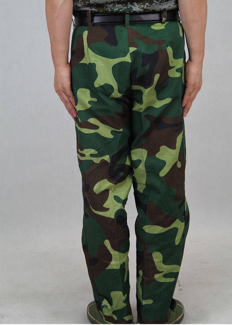 大学军训迷彩裤初中高中学生87军训单裤丛林迷彩军训裤子老海洋绿