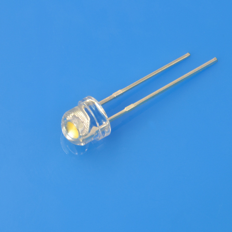 5mm直插式led灯珠 6-7lm f5草帽暖白 小夜灯专用 0.06w暖白灯批发