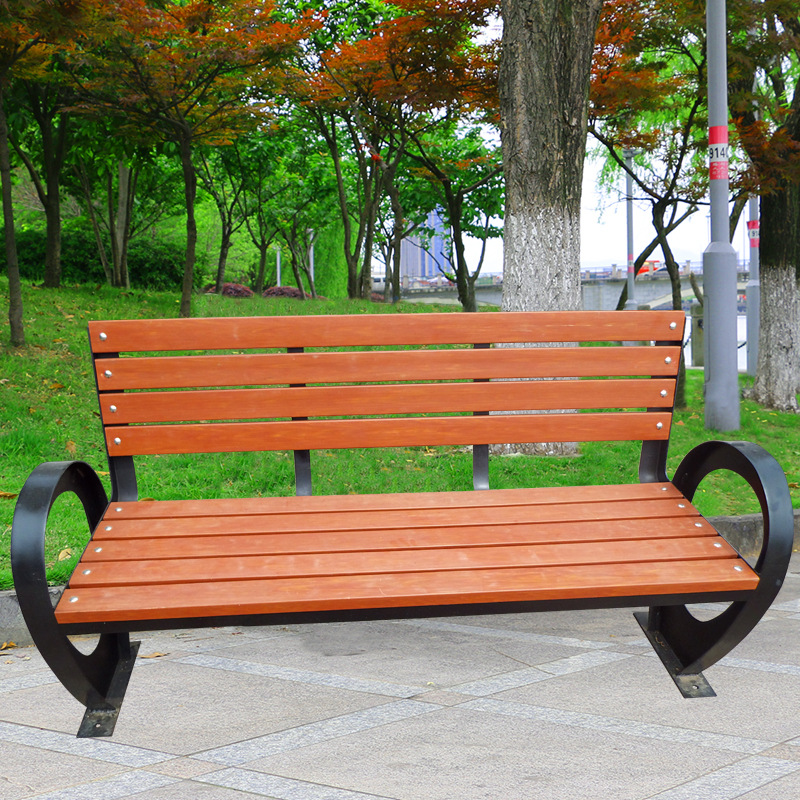 澳柯林公园椅铸铁实木广场椅防腐木长条凳子户外休闲座椅实木长椅