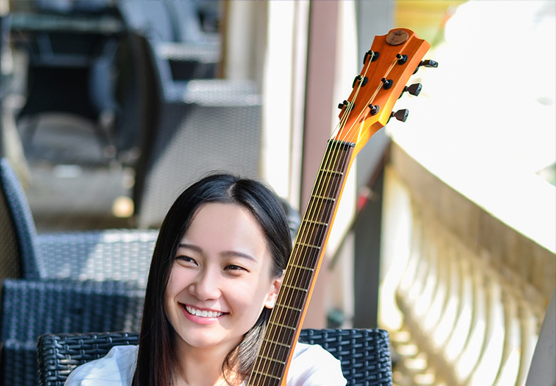 艾拉ella 41英寸亮光圆角民谣吉他 高档a级云杉木吉他pw-4166d