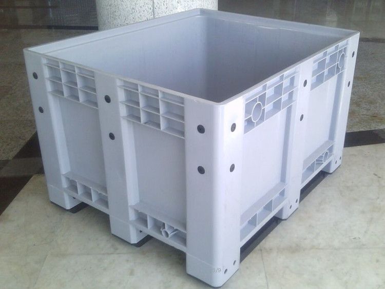 厂家批发箱式托盘封闭塑料卡板物流箱 塑料网格卡板筐叉车周转箱