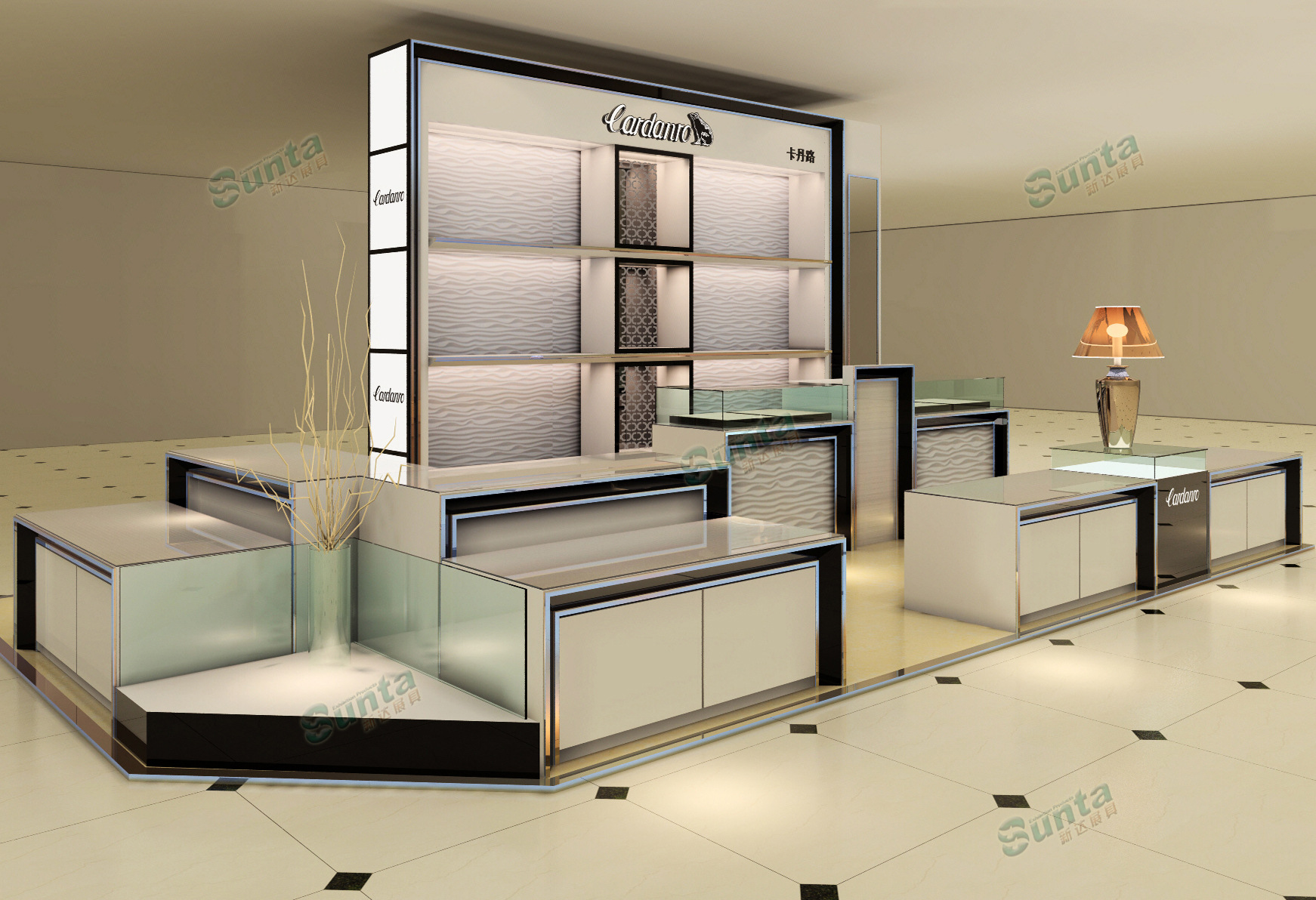 厂家供应 商品展柜定做 皮具货架展示柜 木质纹饰面 支持定制推荐