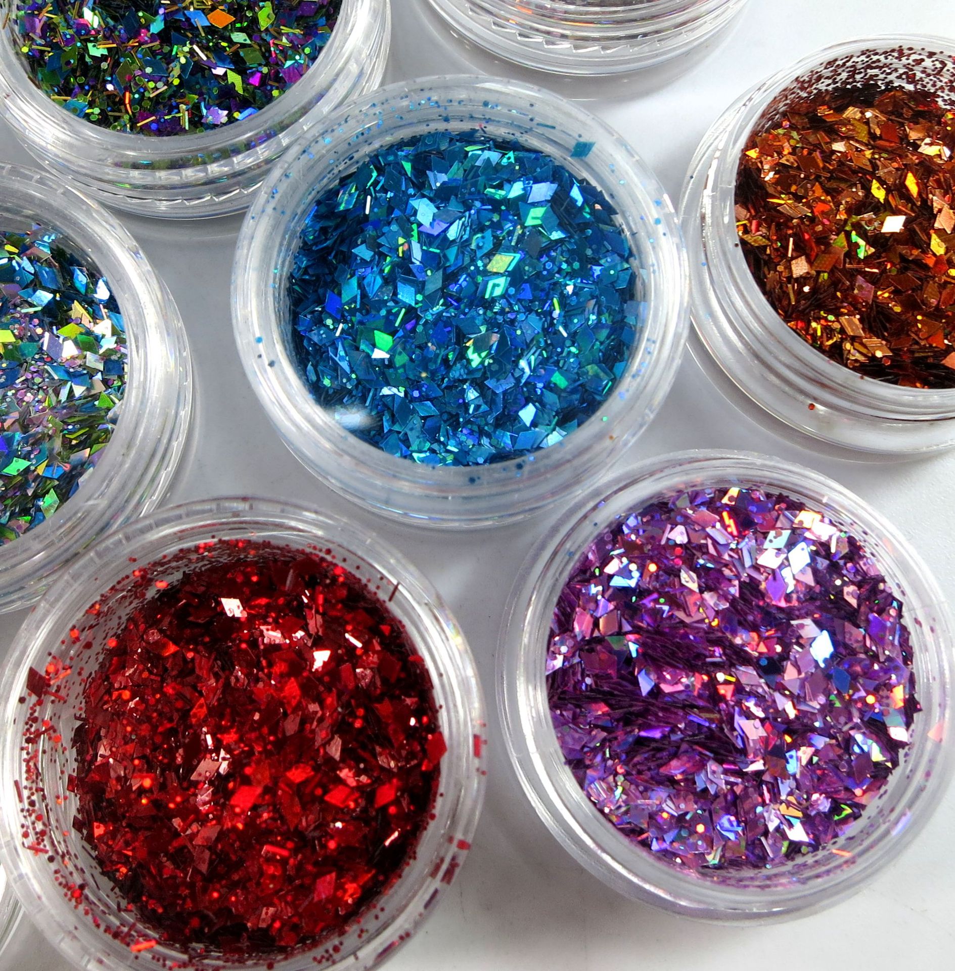 新款美甲饰品菱形亮片 指甲亮片幻彩菱形美甲贴片闪粉六角片葱粉