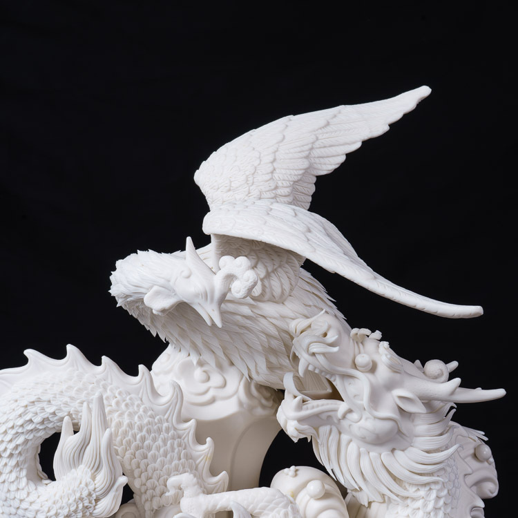高档艺术瓷器工艺品德化陶瓷工艺品批发厂家直销中国白龙凤呈祥