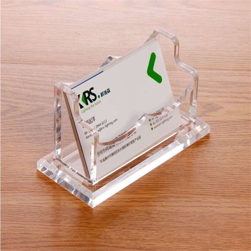 高档 全透明名片盒亚克力桌面创意商务办公名片架立式名片盒