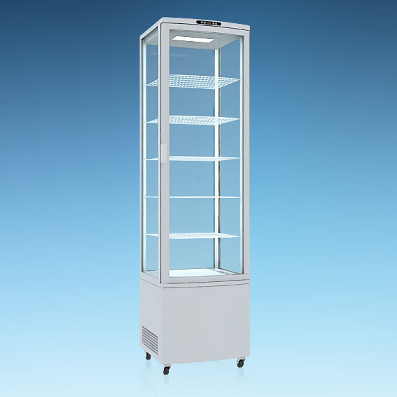 280l四面透明玻璃冷藏展示柜立式冷藏柜四面玻璃冷柜冰柜冰箱