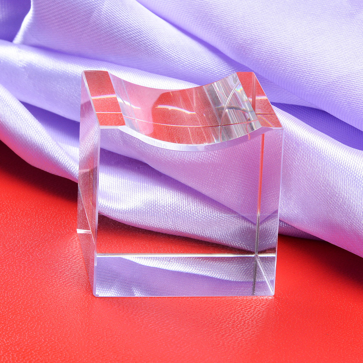 水晶钻石底座有凹工艺摆件 水晶方体底座工厂批发价水晶纸镇现货