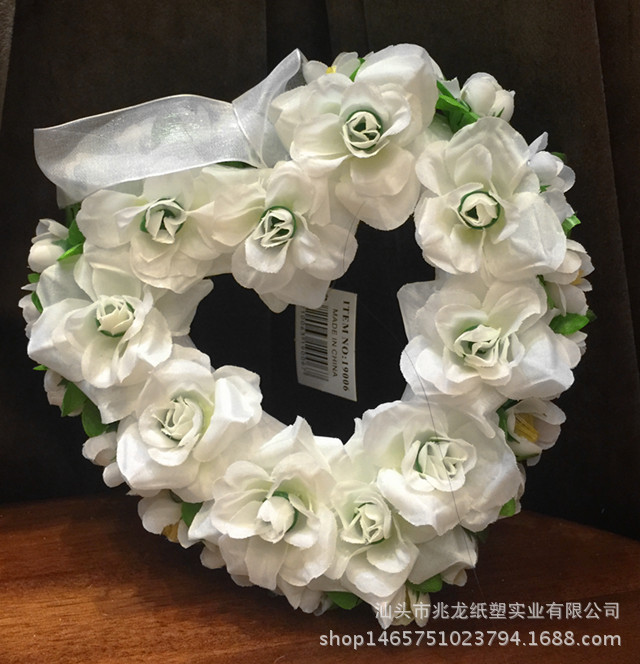 心型花环 婚庆婚车装饰 花店 橱窗pe花 假花 仿真玫瑰