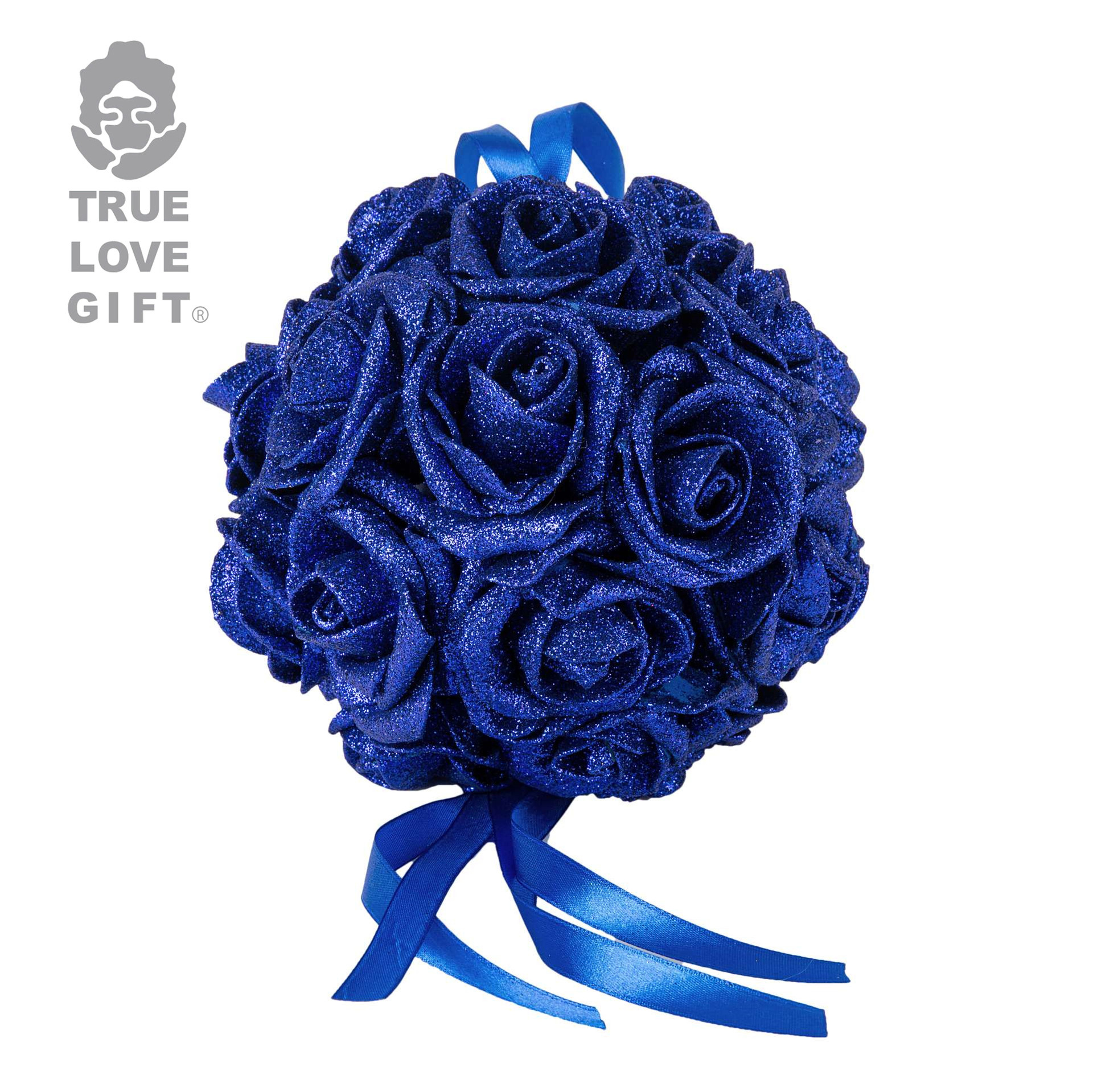 创意婚房布置花球 结婚装饰拉花 婚庆用品挂饰仿真pe泡沫玫瑰花球