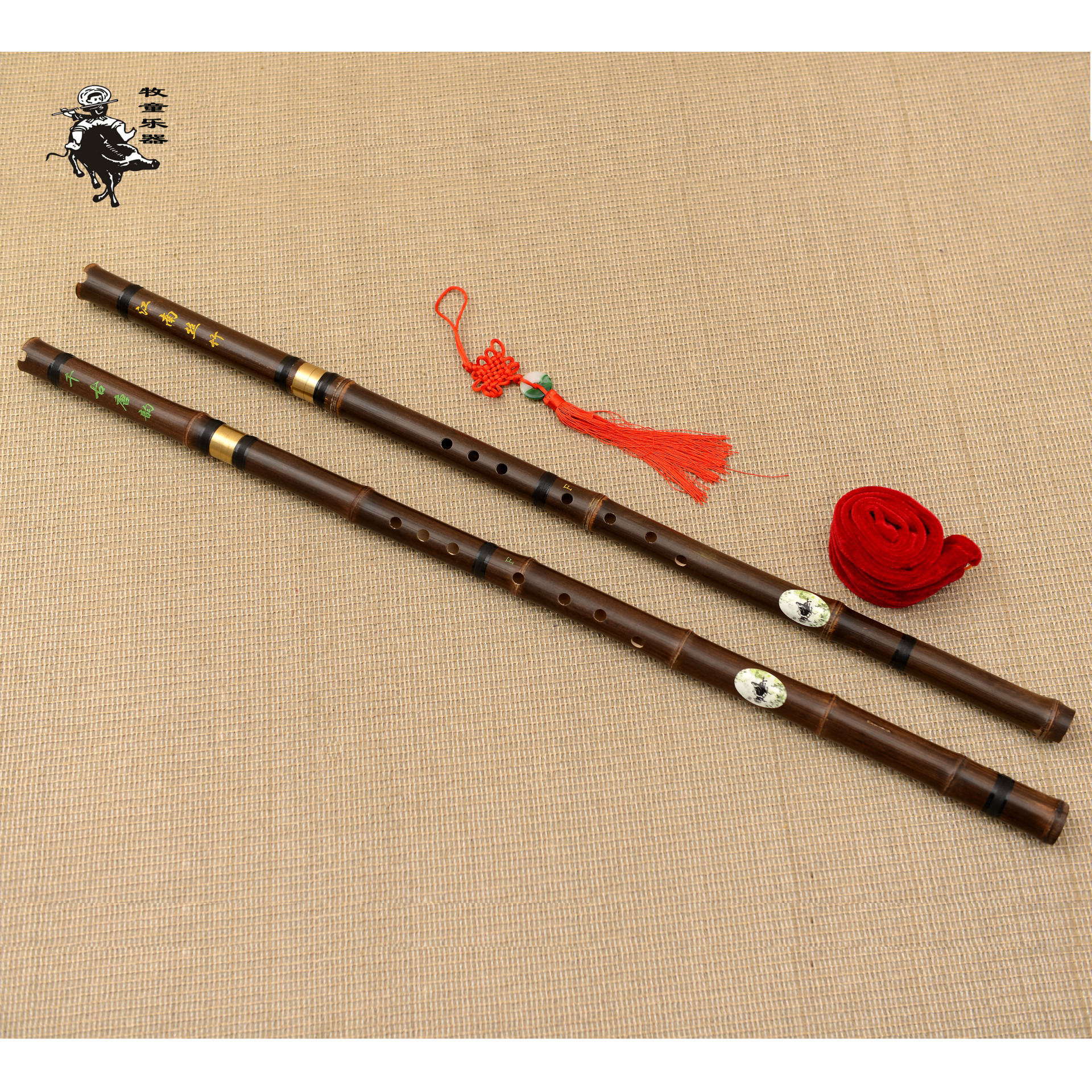 牧童箫老料精制洞箫/乐器/两节接铜紫竹箫/gf调八孔六孔萧/初学
