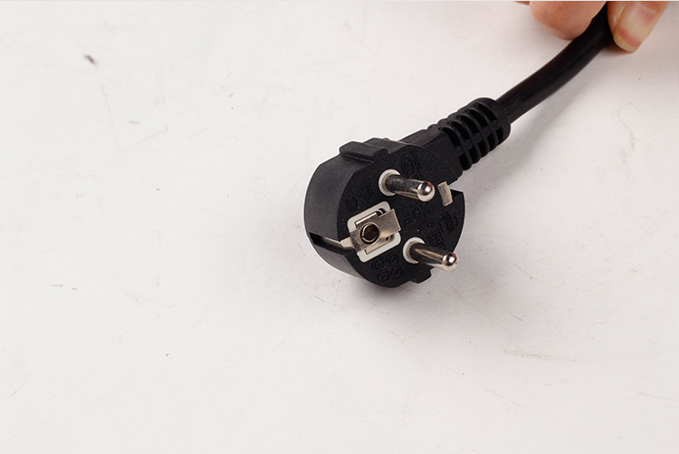 欧标三芯插头带横向品字尾c19 欧式vde认证插头电源线插头