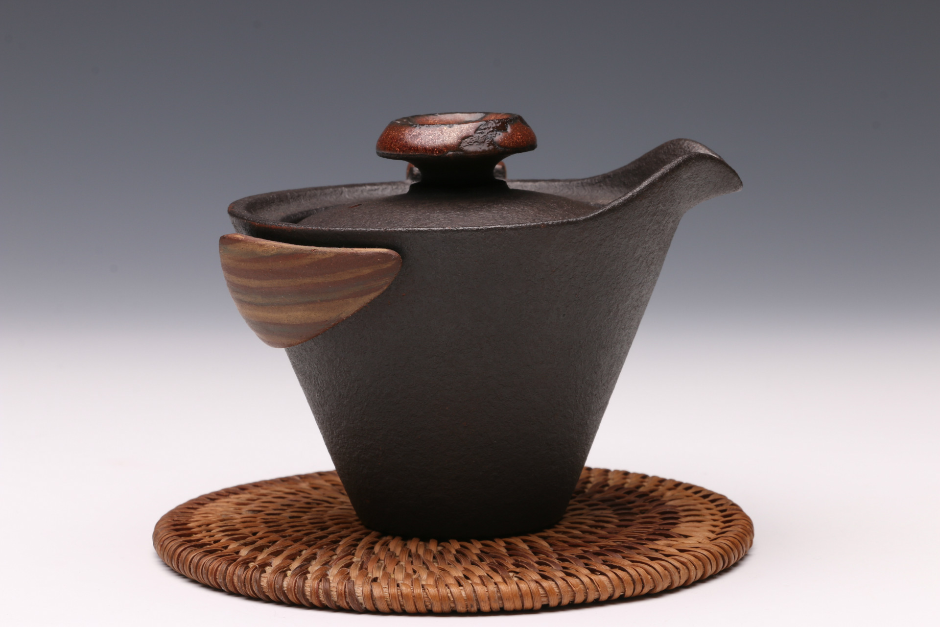 龙砂陶粗陶茶壶手抓壶纯手工陶艺茶壶茶具复古盖碗功夫茶具泡茶器