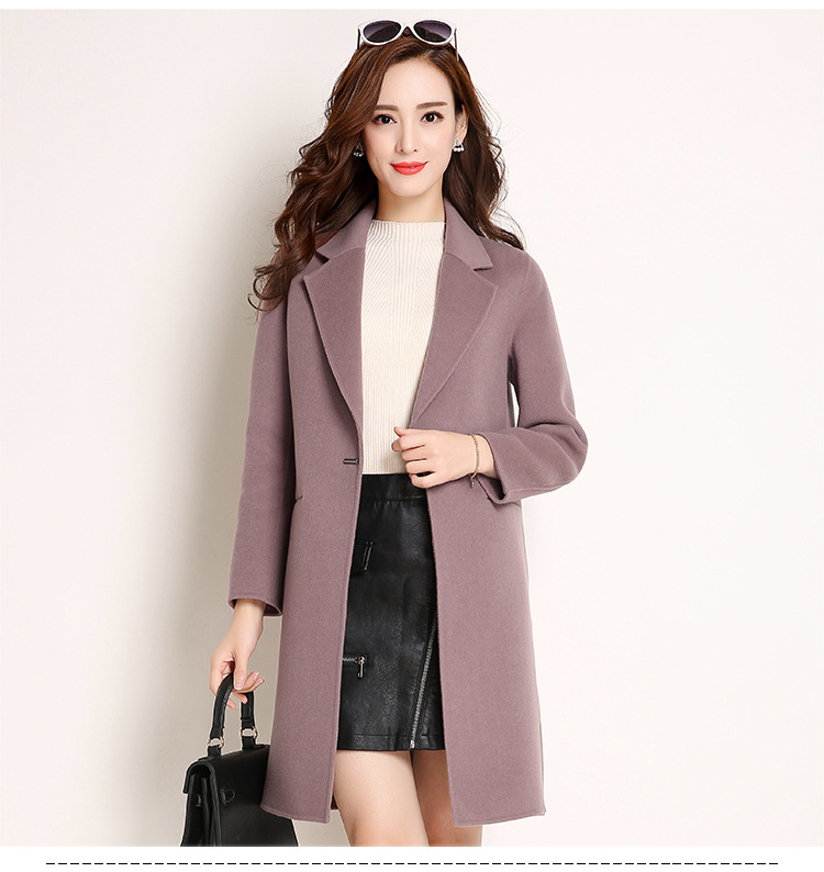 双面羊绒大衣女高端西装领毛呢外套女短款新款秋季羊毛呢大衣女冬