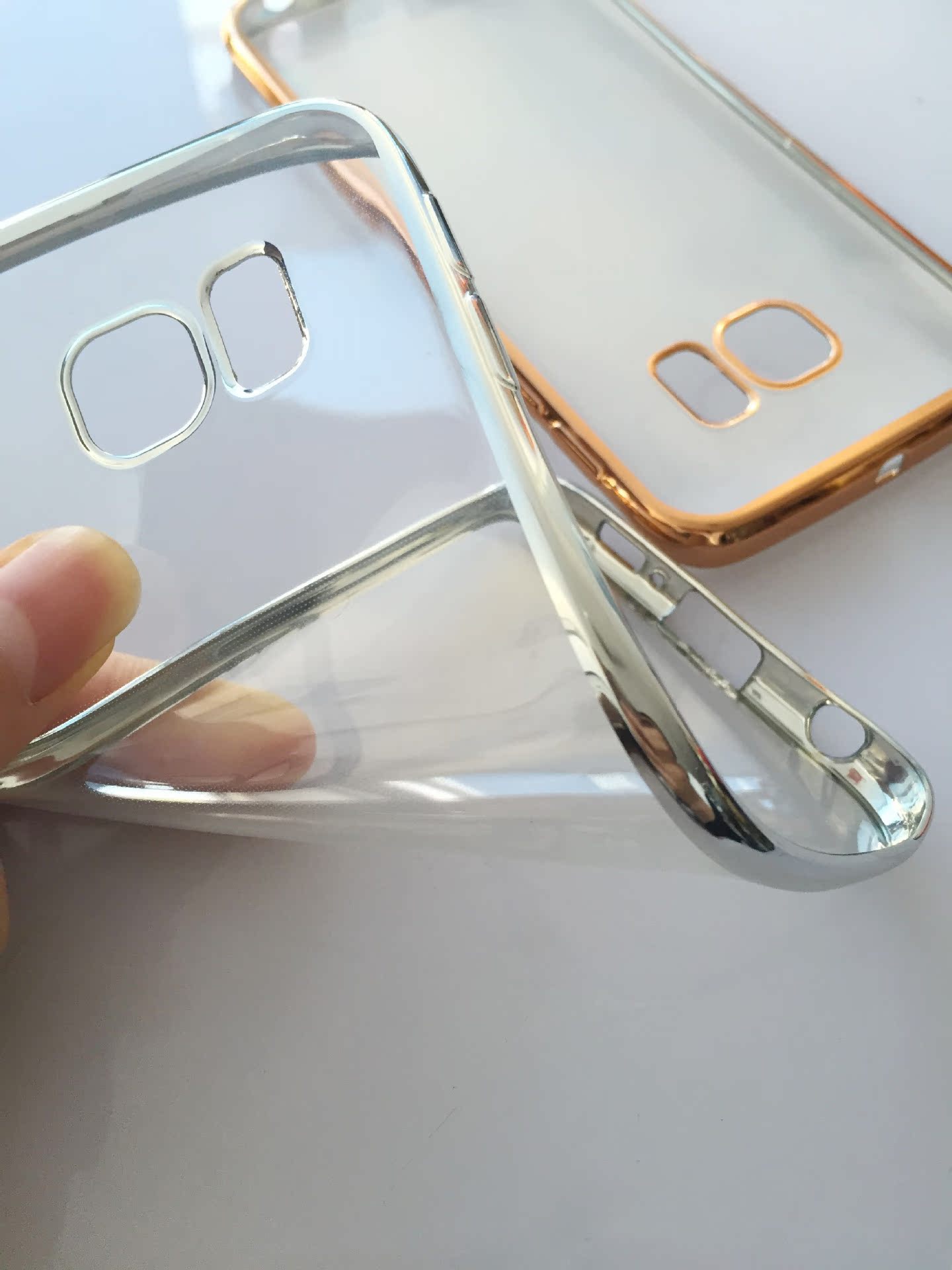 新款三星s6零合模线电镀tpu手机壳超薄透明电镀保护套招代理